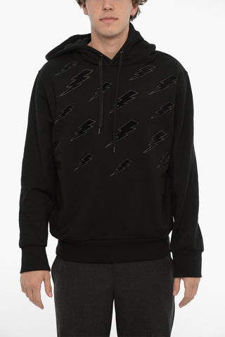 Velours-Sweatshirt Hooie Easy Fit mit Thunderbolt