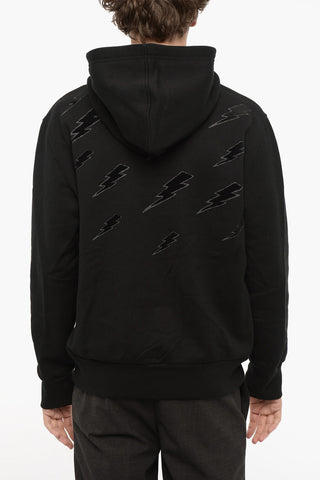 Velours-Sweatshirt Hooie Easy Fit mit Thunderbolt
