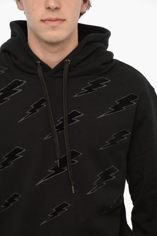 Velours-Sweatshirt Hooie Easy Fit mit Thunderbolt