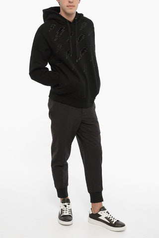 Velours-Sweatshirt Hooie Easy Fit mit Thunderbolt