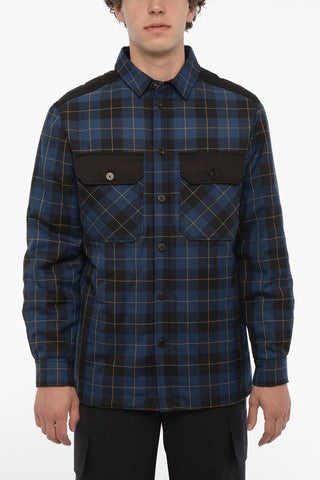 Checked Nylon Overshirt with Double Breast Pocket