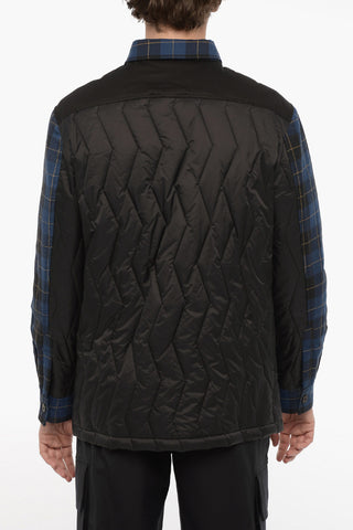 Checked Nylon Overshirt with Double Breast Pocket