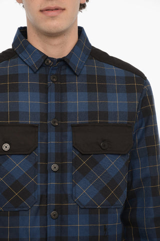 Checked Nylon Overshirt with Double Breast Pocket