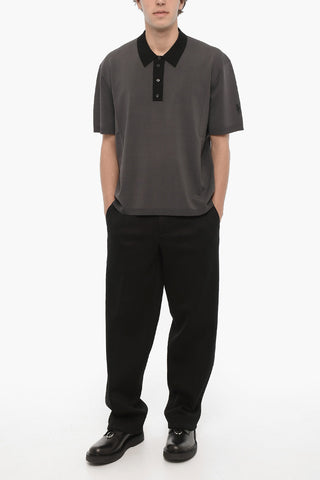 3-Buttons Polo Shirt with Ribbed Edges