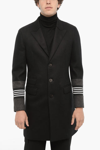 Unlined TRAVEL STRIPED Skinny fit Coat