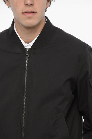 Bomber in Cotone a Tinta Unita con Chiusura Zip