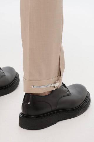 Virgin Wool Blend Slim Fit Pants