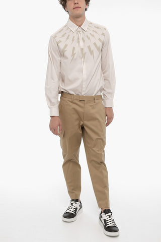 Skinny Fit Cargo Pants with Belt Loops