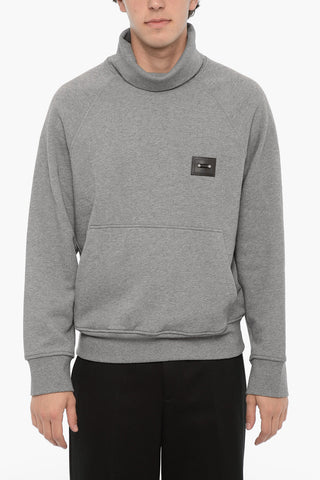 High-Neck Cotton Sweatshirt ICONIC PIERCING