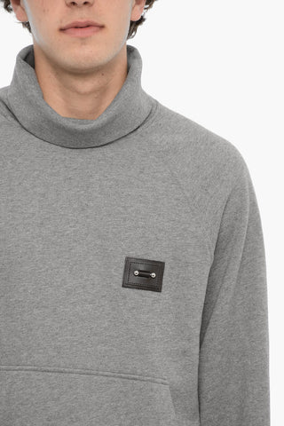 High-Neck Cotton Sweatshirt ICONIC PIERCING