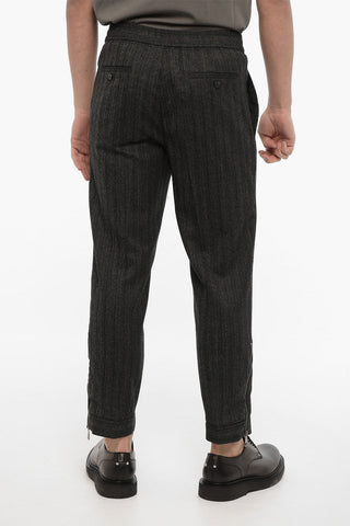 Slim-Fit Virgin Wool Trousers With Ankle Zip