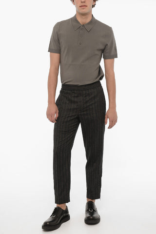 Slim-Fit Virgin Wool Trousers With Ankle Zip