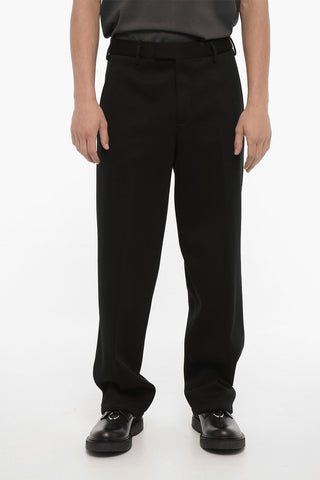 Loose-Fit Neoprene Trousers with Belt Loops