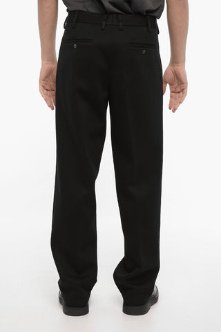 Loose-Fit Neoprene Trousers with Belt Loops