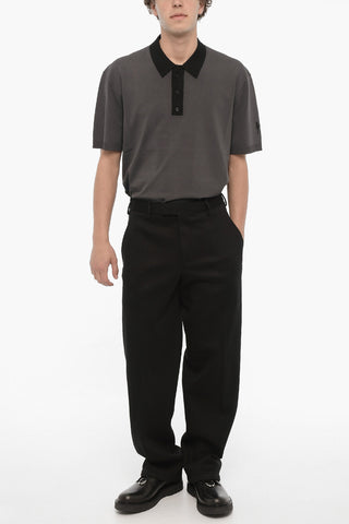 Loose-Fit Neoprene Trousers with Belt Loops