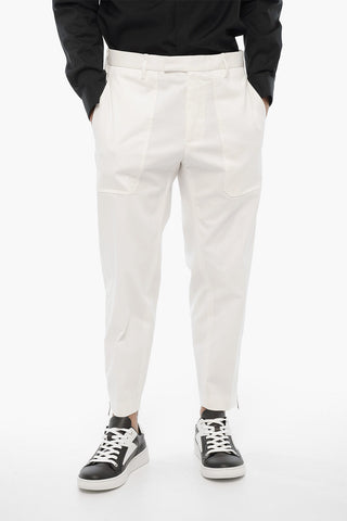 Stretch Cotton TOM Pants with Ankle Zip