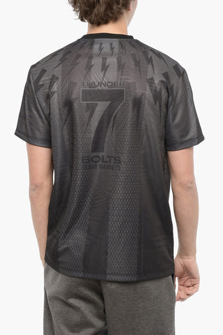 Slim Fit Crew-neck T-shirt with Thunderbolt Print