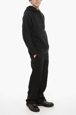 Fleeced-Cotton Easy Fit Hoodie with Piercing