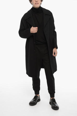 Cappotto in Misto Lana KIMONO con Tasche a Filo