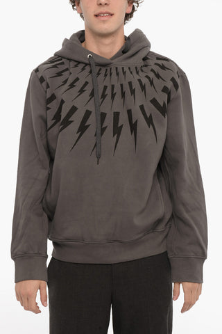 Felpa Hoodie Easy Fit con Stampa Thunderbolt