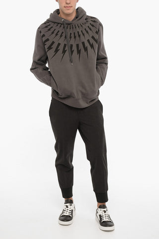 Felpa Hoodie Easy Fit con Stampa Thunderbolt