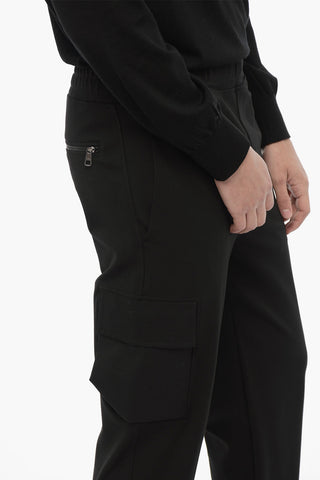 Skinny-Fit Cargo Pants with Elastic Waist