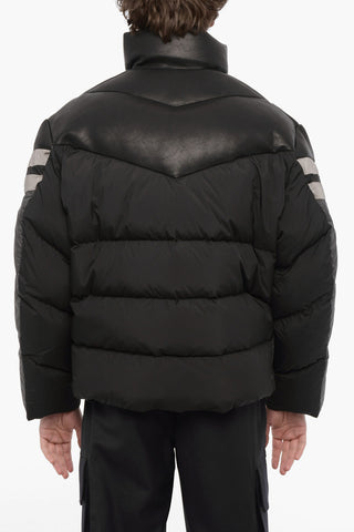 Padded Jacket with Vegan Leather Trims