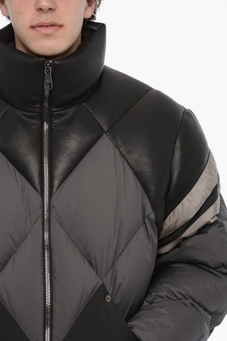 Padded Jacket with Vegan Leather Trims