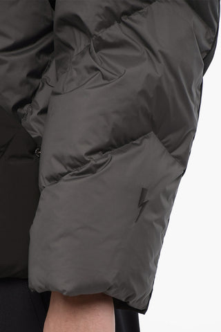 Padded Jacket with Vegan Leather Trims