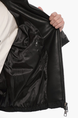 Padded Jacket with Vegan Leather Trims