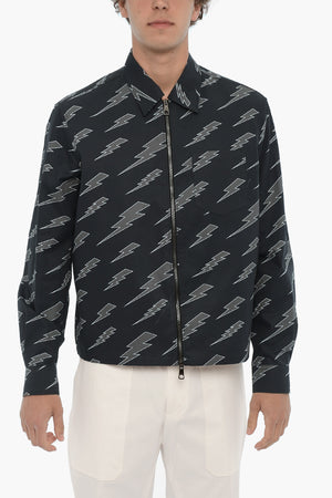 Bedrucktes Overshirt mit Reißverschluss