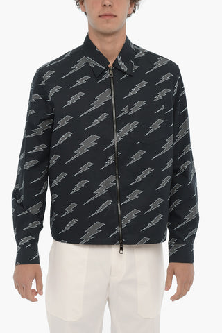 Bedrucktes Overshirt mit Reißverschluss