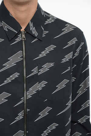 Bedrucktes Overshirt mit Reißverschluss