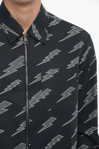 Bedrucktes Overshirt mit Reißverschluss