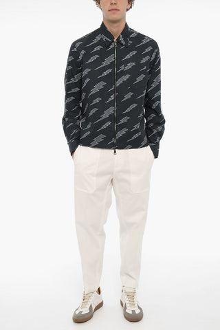Bedrucktes Overshirt mit Reißverschluss