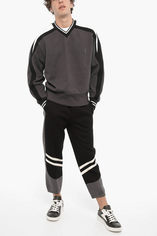 Fleeced Cotton Baggy Fit Crew-neck Sweatshirt
