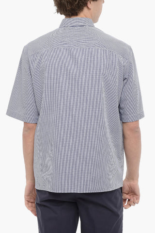 Camicia Loose Fit a Quadri con Stampa Thunderbolt