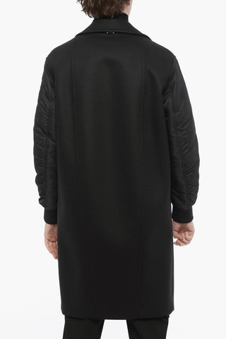 Oversized Coat with Nylon Sleeves