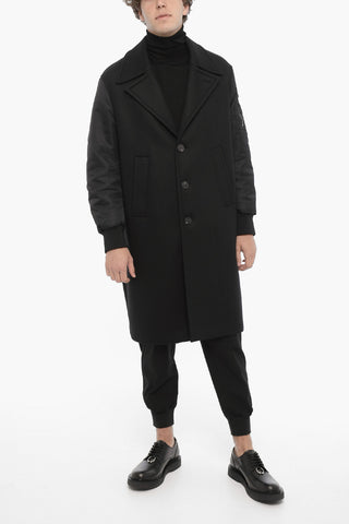 Oversized Coat with Nylon Sleeves