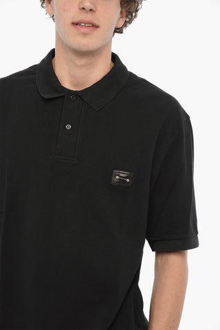 Solid Color Loose Fit Polo Shirt with Piercing Detail