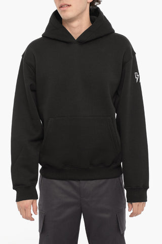 Solid Color Easy Fit Hoodie With Patch Pocket