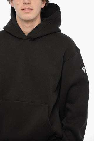 Solid Color Easy Fit Hoodie With Patch Pocket