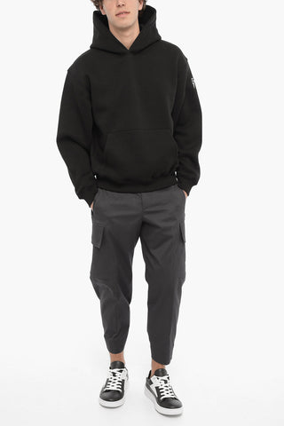 Solid Color Easy Fit Hoodie With Patch Pocket