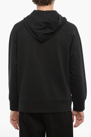 Fleeced-Cotton Easy Fit Hoodie with Piercing