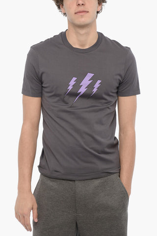 T-Shirt Girocollo PURPLE BOLT in Cotone