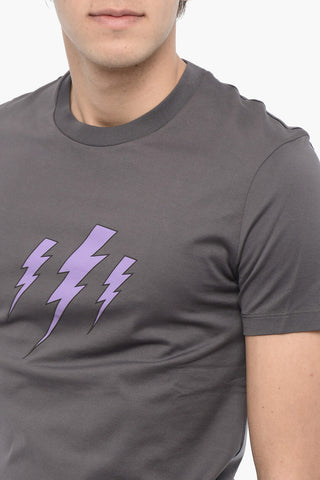 T-Shirt Girocollo PURPLE BOLT in Cotone