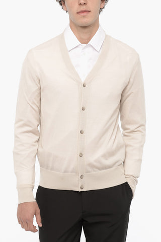 V-Neck Slim Fit Wool Cardigan