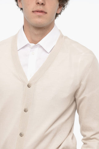 V-Neck Slim Fit Wool Cardigan