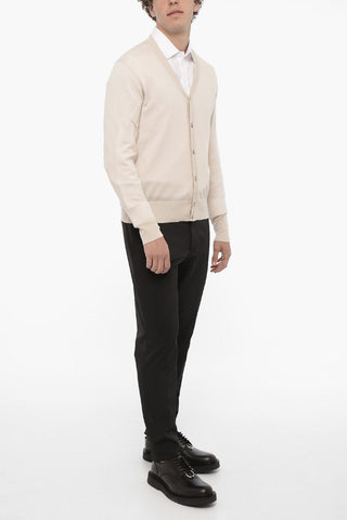 V-Neck Slim Fit Wool Cardigan