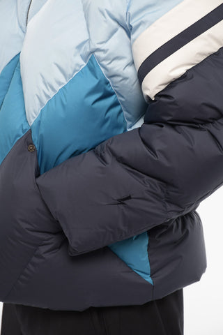 Color Block Padded Maxi Jacket